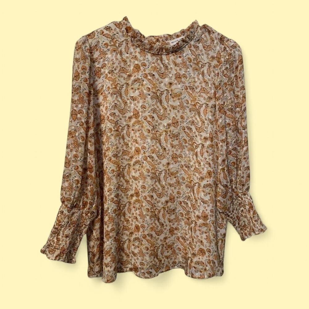 Boho maison d'amelie paisley print Boho Flowy Victorian Romantic Top Blouse Work